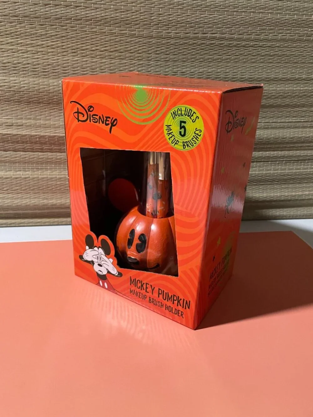 Mickey Pumpkin Makeup Brushes and Holder